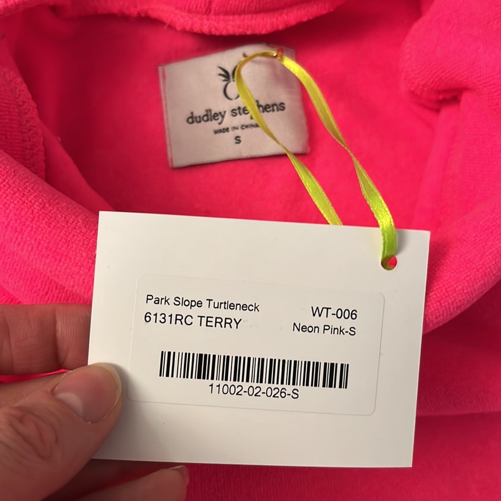 Dudley Stephen’s Park Slope Terry Cloth Neon Pink- NWT - Picture 2 of 3